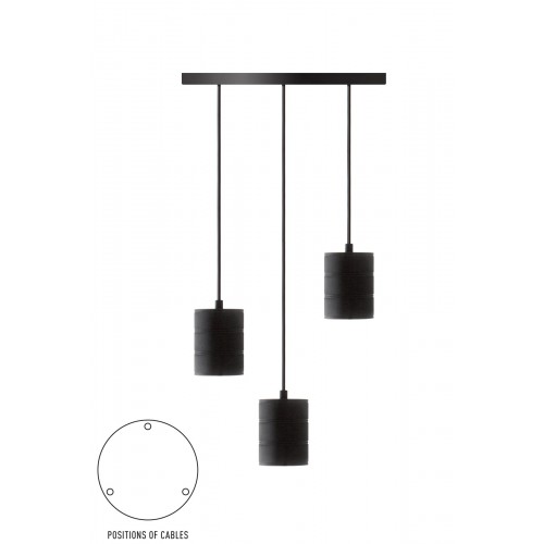 CALEX RETRO PENDANT WITH CEILING PLATE DIA 400MM, BLACK FITTINGS 3XE40